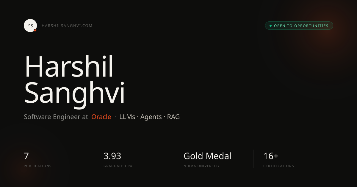 Harshil Sanghvi — Software Engineer